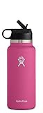 Amazon.com: Hydro Flask Wide Mouth Straw Lid - Stainless Steel Reusable Water Bottle - Vacuum In... | Amazon (US)