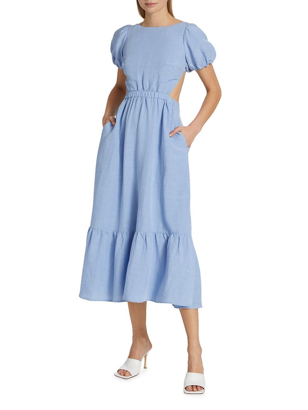 Jelena Viscose Cutout Puff Sleeved Dress | Saks Fifth Avenue