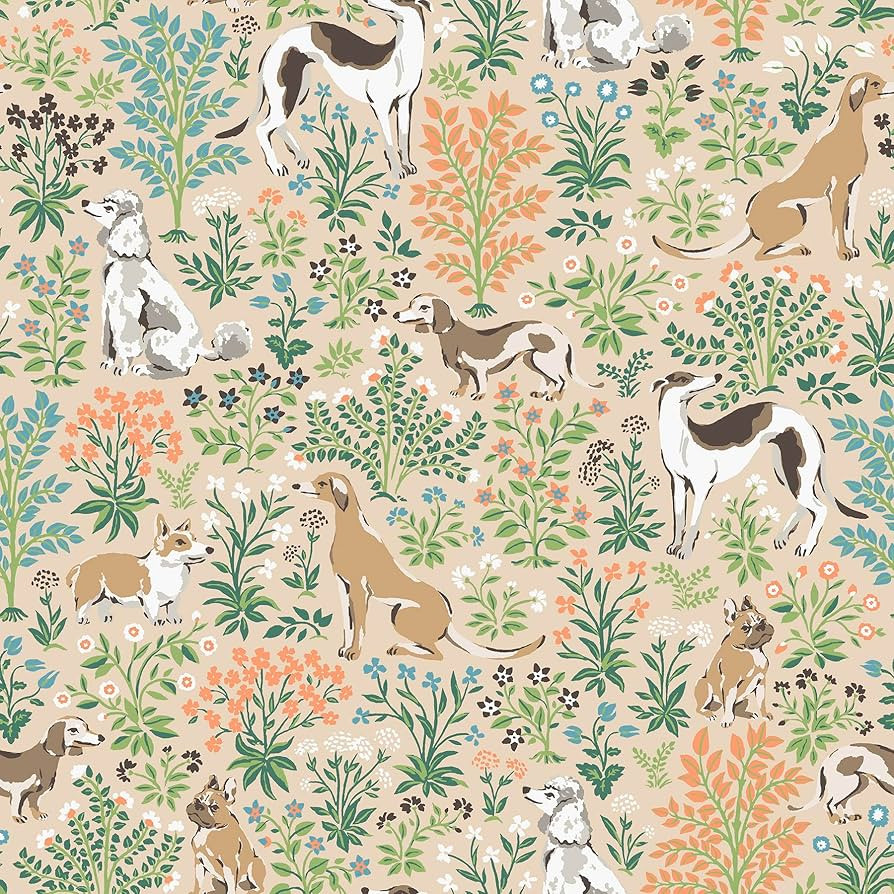 NuWallpaper x Printfresh Must Love Dogs Tan Peel and Stick Wallpaper, PFS6380 | Amazon (US)