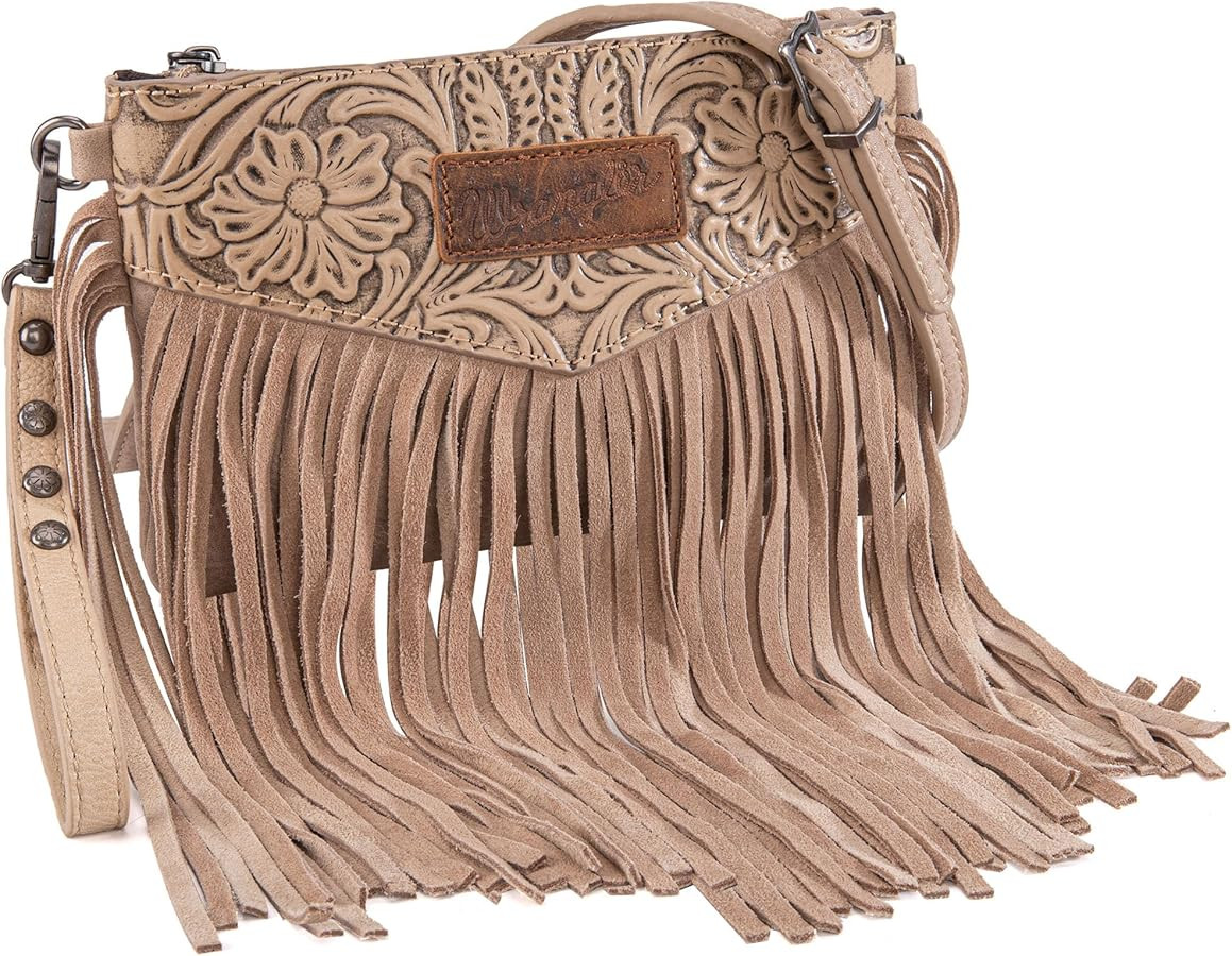 Wrangler Crossbody Small Purse for Women Wristlet Fringe Bag Western Purse | Amazon (US)