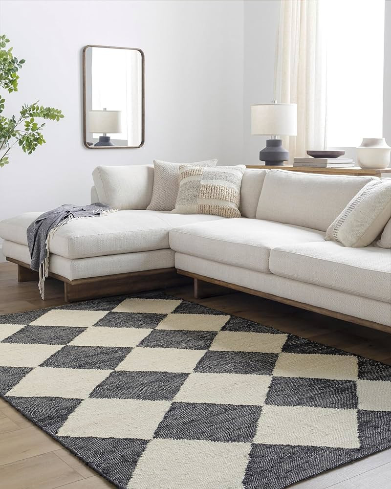 Livabliss x Vivir Antho Modern Area Rug, 5' x 7'6", Black, (5' x 8') | Amazon (US)