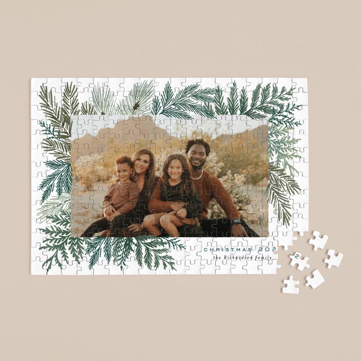 "Evergreen Variety" - Customizable 252 Piece Custom Puzzle in Green by Alethea and Ruth. | Minted