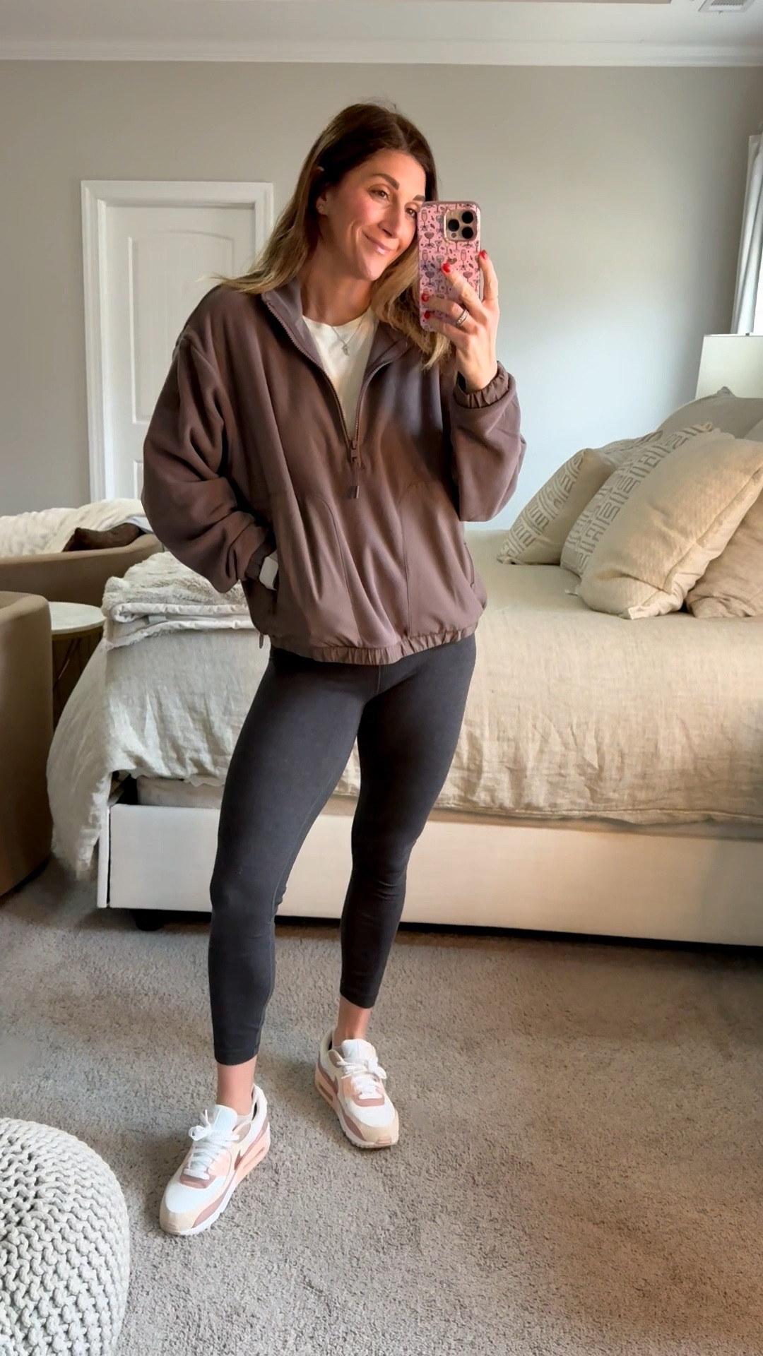 Zip up pullover is Vuori. Exact color sold out but 3 other colors available. Wearing a medium

Leggings are Lululemon aligns 25in. TTS-6
Tee is Athleta With Ease crop t-shirt. Wearing a small-slightly oversized 
Shoes are Nikes: 8.5 (I go up 0.5 in sneakers)
Cross necklace & loopy case also linked- code: watsonansley10 for 10% off Loopy Cases. 

Click here to shop!

Vuori | sweatshirt | pullover | zip up | fleece | tee | t-shirt | with ease | Athleta | athletic | active | fit | fitness | leggings | Lululemon | Nikes | leggings | aligns | shoes | workout | running | daily mom style | ootd | fashion | style 



#LTKootd #LTKmomlife #LTKActive