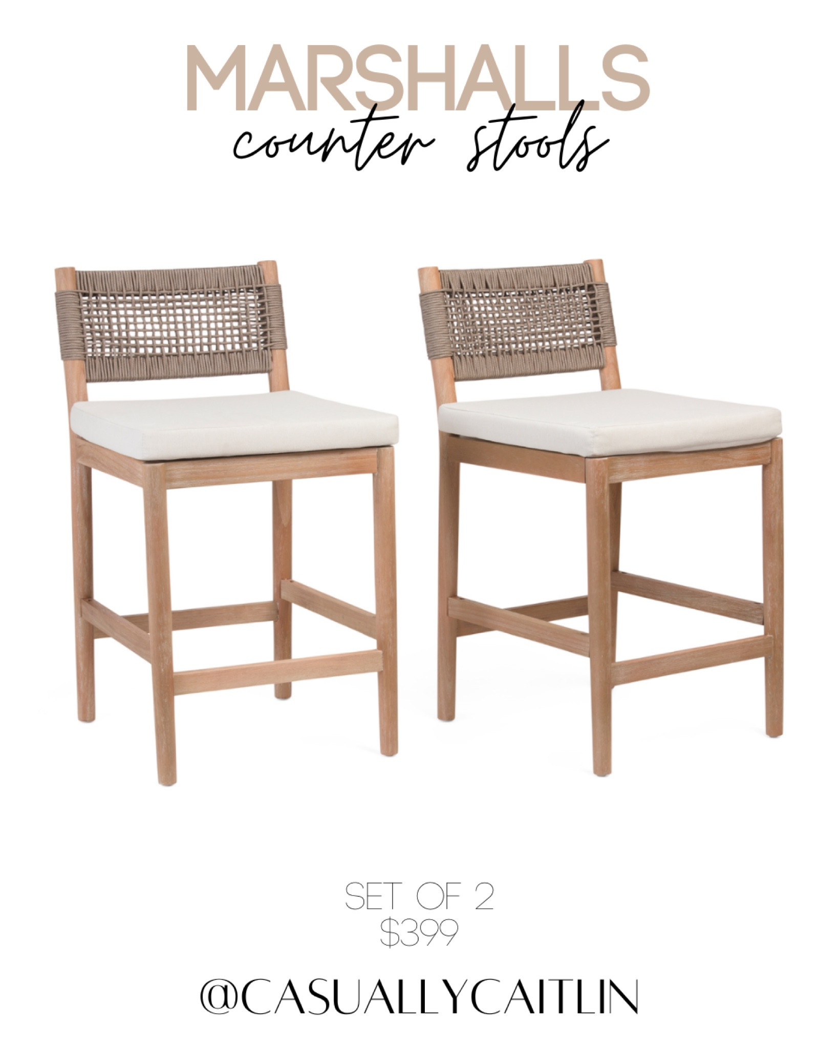 Obsessed with these woven counter stools from Marshall’s! Love this gray/ivory combo.

Counter stools
Kitchen furniture 
Home decor
Affordable furniture 
Designer dupe
Tj maxx finds
Coastal style 

#LTKSaleAlert #LTKHome #LTKStyleTip