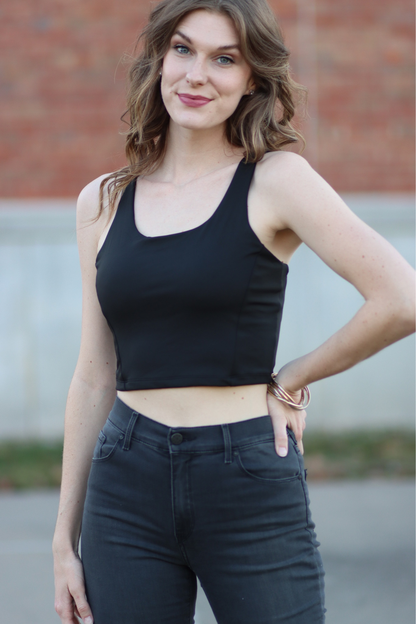 I love activewear that can also just be worn as a cute top❤️ activewear, skinny jeans, sports bra, casual outfit inspo, everyday outfit inspo

#LTKunder50 #LTKfit #LTKstyletip