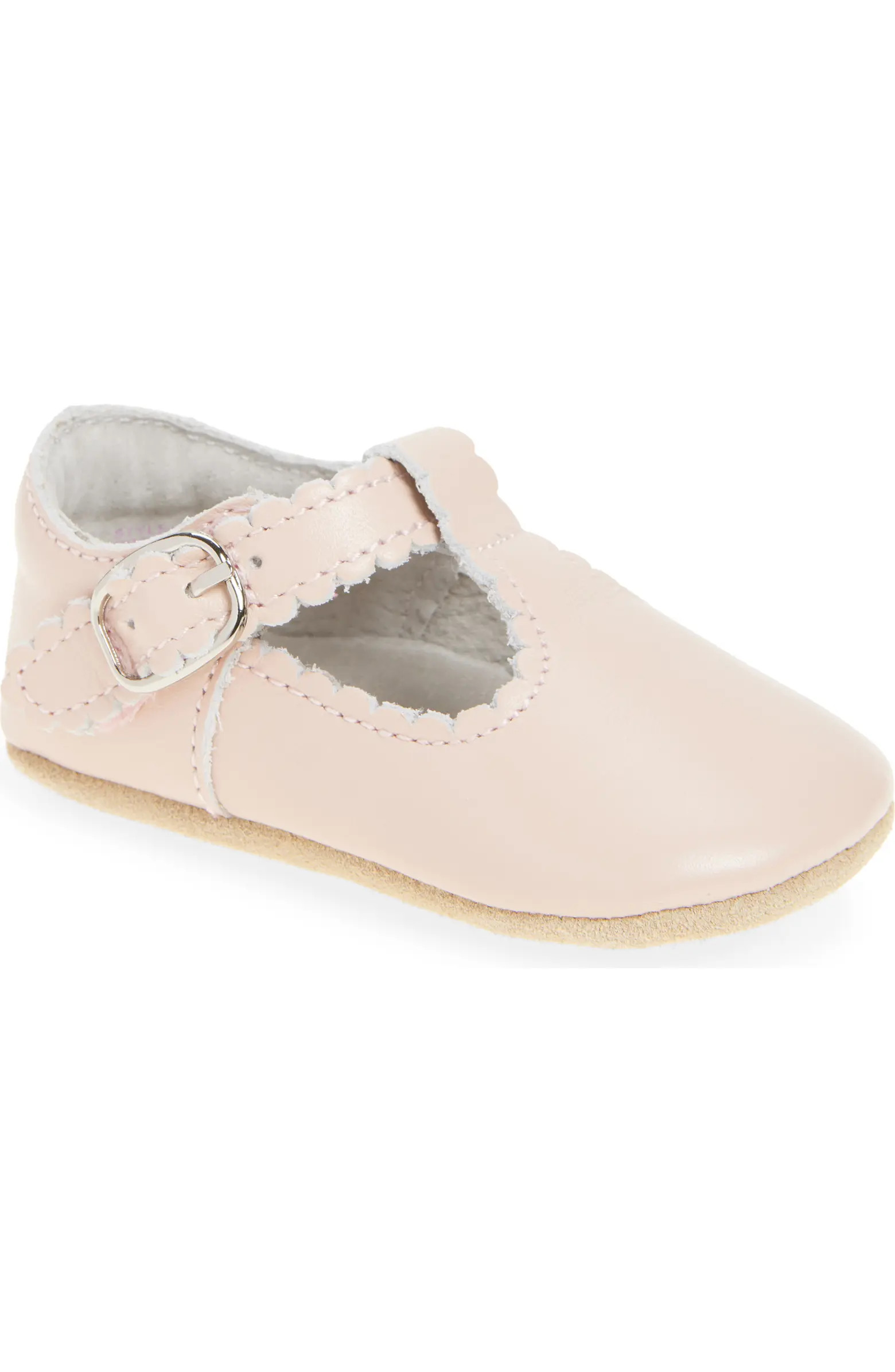 Kids' Elodie Scallop T-Strap Flat | Nordstrom