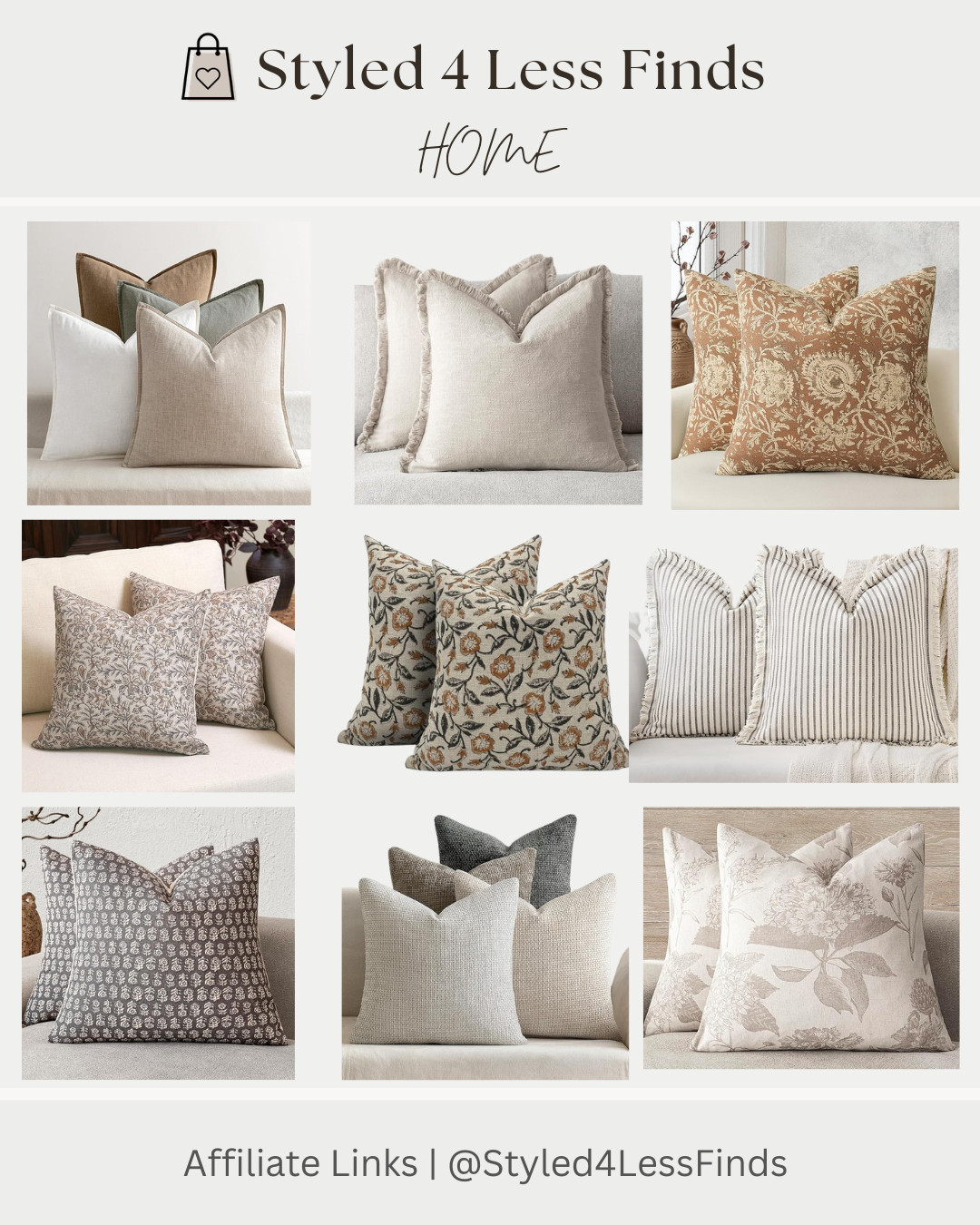 These pillow covers look like they came straight from Pottery Barn… but for way less. 🤍

If you love that neutral, designer-style look (without the designer price tag), these are some of my favorite finds. The textures, soft patterns, and earthy tones make it so easy to mix and match for a cozy, elevated space.

Perfect for refreshing your sofa, bed, or reading nook for spring. 

 #LTKcanada #LTKhome #LTKstyletip