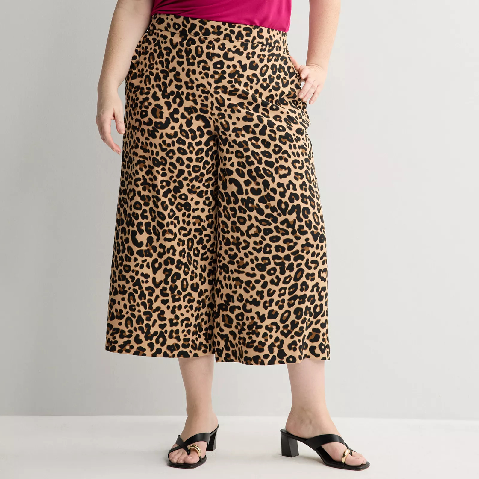 Plus Size Nine West Pull-On Flowy Wide Leg Cropped Pants | Kohl's