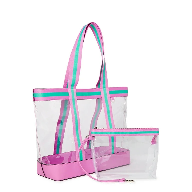 Time and Tru Women’s Tote and Pouch Set, 2-Piece Fleur - Walmart.com | Walmart (US)