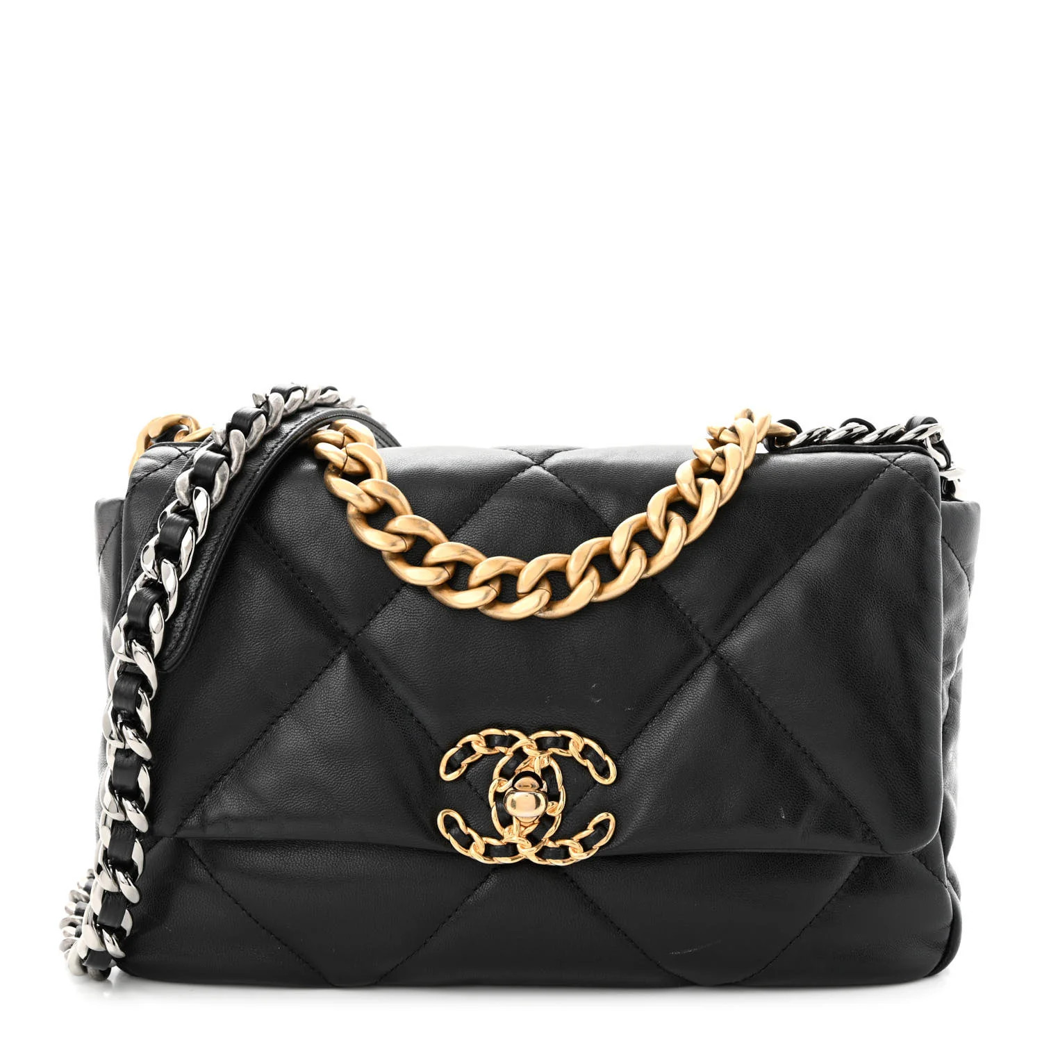 Goatskin Quilted Medium Chanel 19 Flap Black | FASHIONPHILE (US)