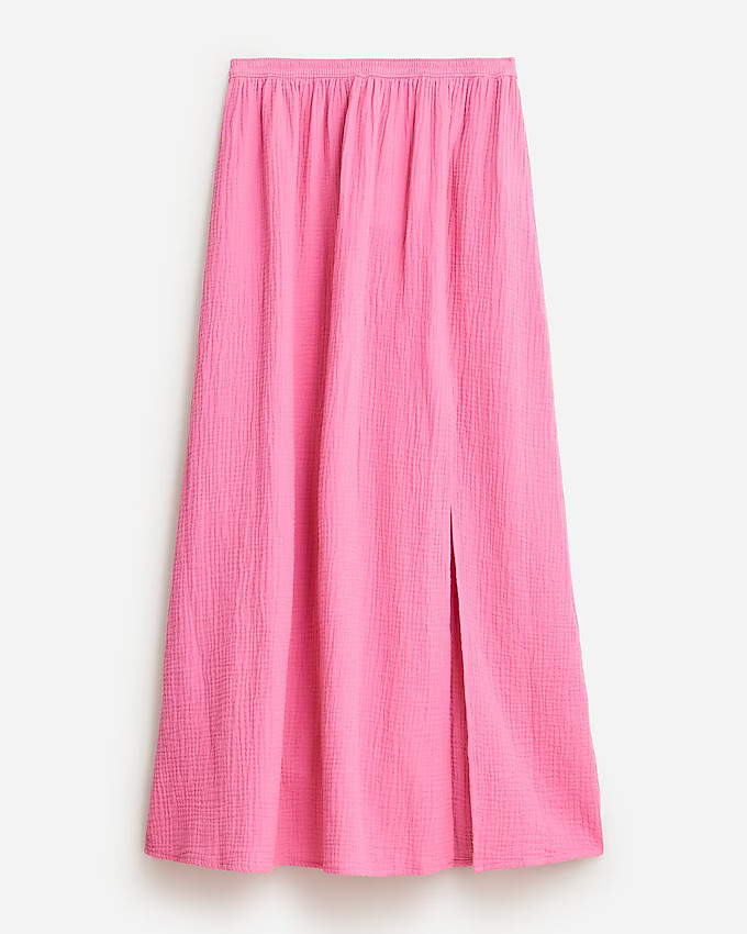 Side-slit soft gauze maxi skirt | J. Crew US