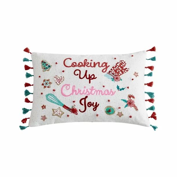 The Pioneer Woman Holiday Cooking Sentiment Oblong Decorative Throw Pillow, 14" x 20" | Walmart (US)