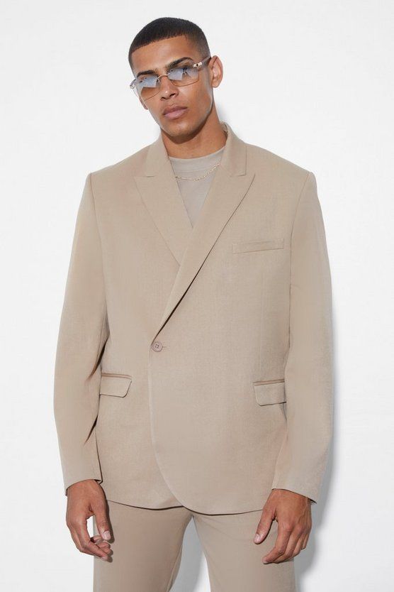 Relaxed Fit Wrap Suit Jacket | boohooMAN (US & Canada)