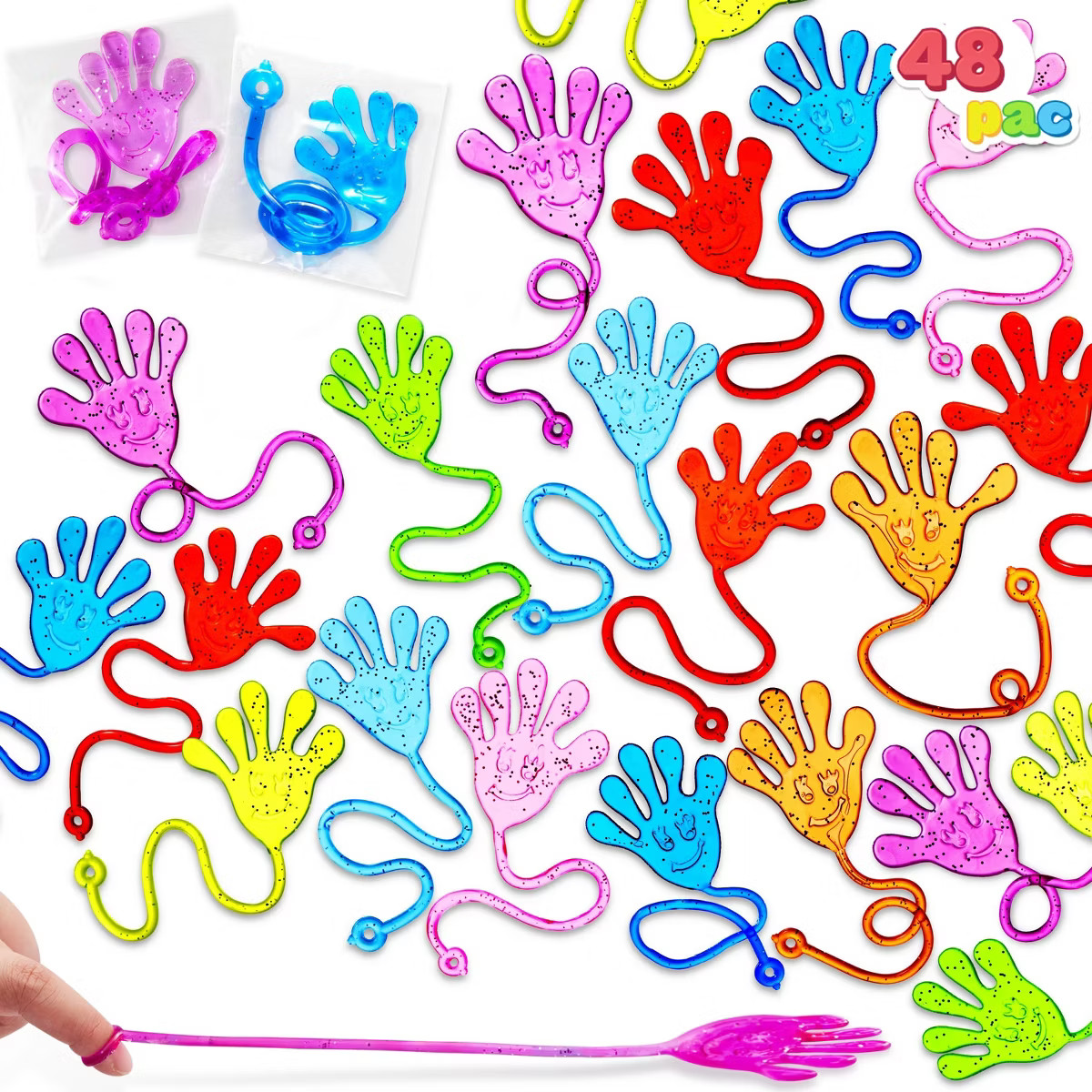 Joyfy 48 Pcs Sticky Hands Party Favors for Kids Assorted Stretchy Slappy Hands Fun Fidget Toys fo... | Target