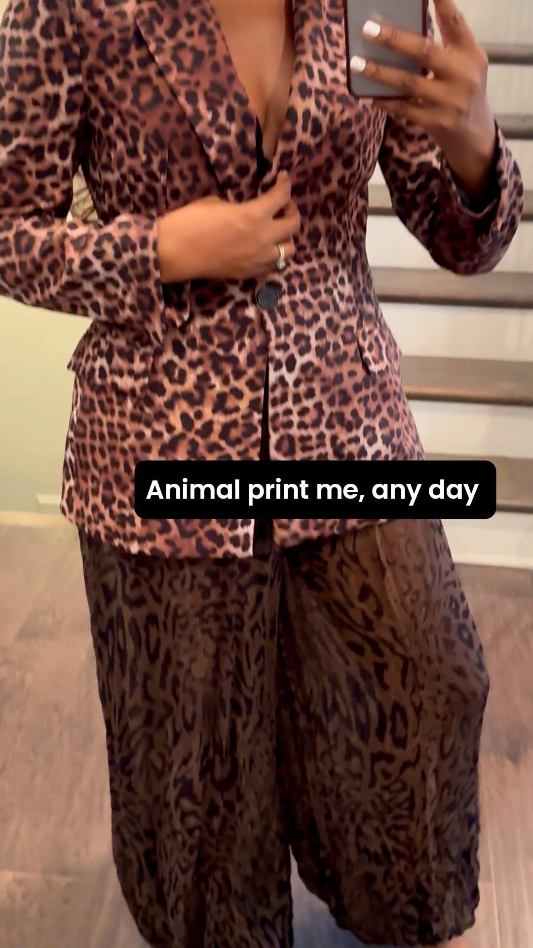 Animal print lovers get in here 

Order your true size in the sheer pants. The blazer runs small, size up. 

#LTKootd #LTKCyberWeek #LTKOver40