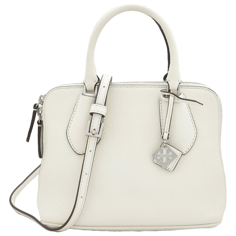 Tory Burch White Pebbled Leather Mini Swing Satchel | Jomashop.com & JomaDeals.com