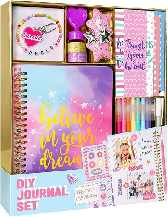 Nollh DIY Journal Kit for Girls - 26PCS Teen Tween Girl Gifts Trendy Stuff, Stocking Stuffers, Sc... | Amazon (US)