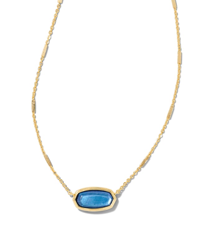 Framed Elisa Gold Short Pendant Necklace in Dark Blue Mother-of-Pearl | Kendra Scott