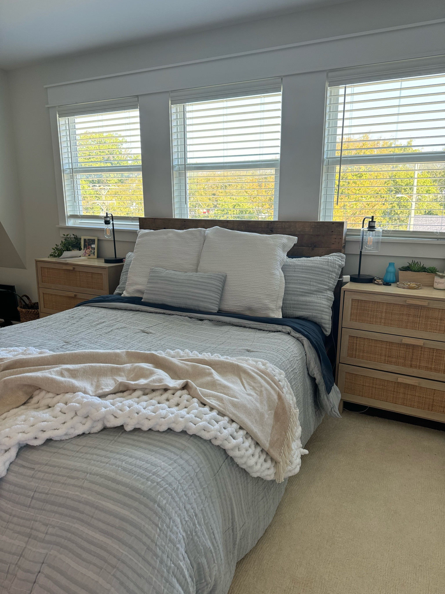 Everything in our bedroom that I love!! Love this chunky knit throw blanket, our nightstands that double as extra dresser space, these smart touch lamps with USB charging, Euro Shams and our sheets!!


bedroom, bedroom inspo, design inspo, comforter, duvet, euro pillows, euro shams, blanket, throw blanket, sheets, nightstand, rattan, amazon finds, smart lamp, modern lamp, target, pottery barn

#LTKxPrimeDay #LTKHome #LTKStyleTip