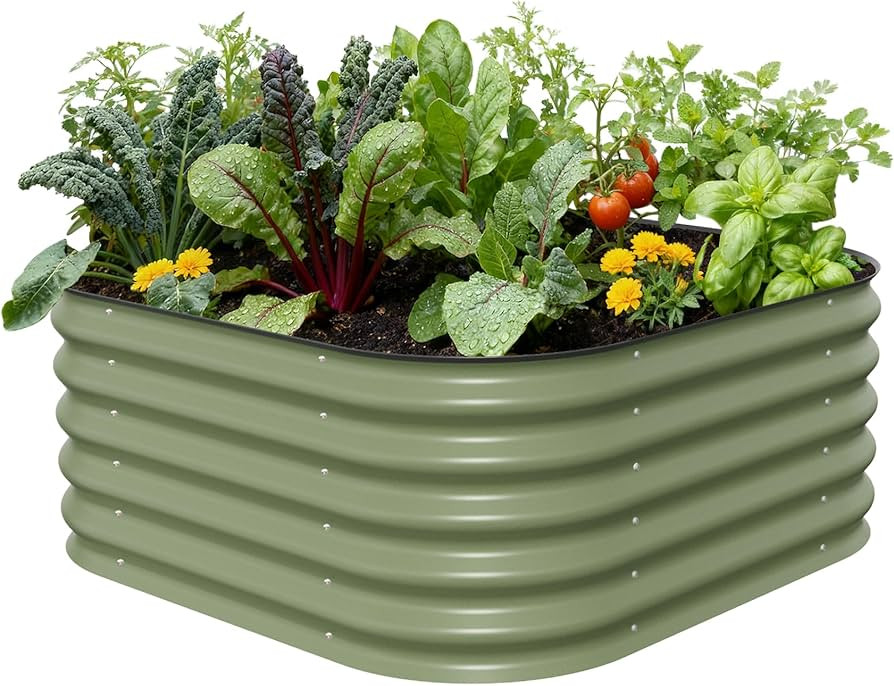 Vego garden Raised Garden Bed Kit, 17" Tall 4 in 1 Modular Metal Raised Garden Beds Kit, Metal Pl... | Amazon (US)
