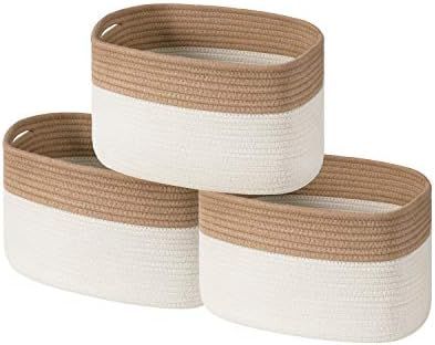 UBBCARE Cotton Rope Storage Baskets Bin Set of 3 Storage Cube Organizer Foldable Decorative Woven... | Amazon (US)