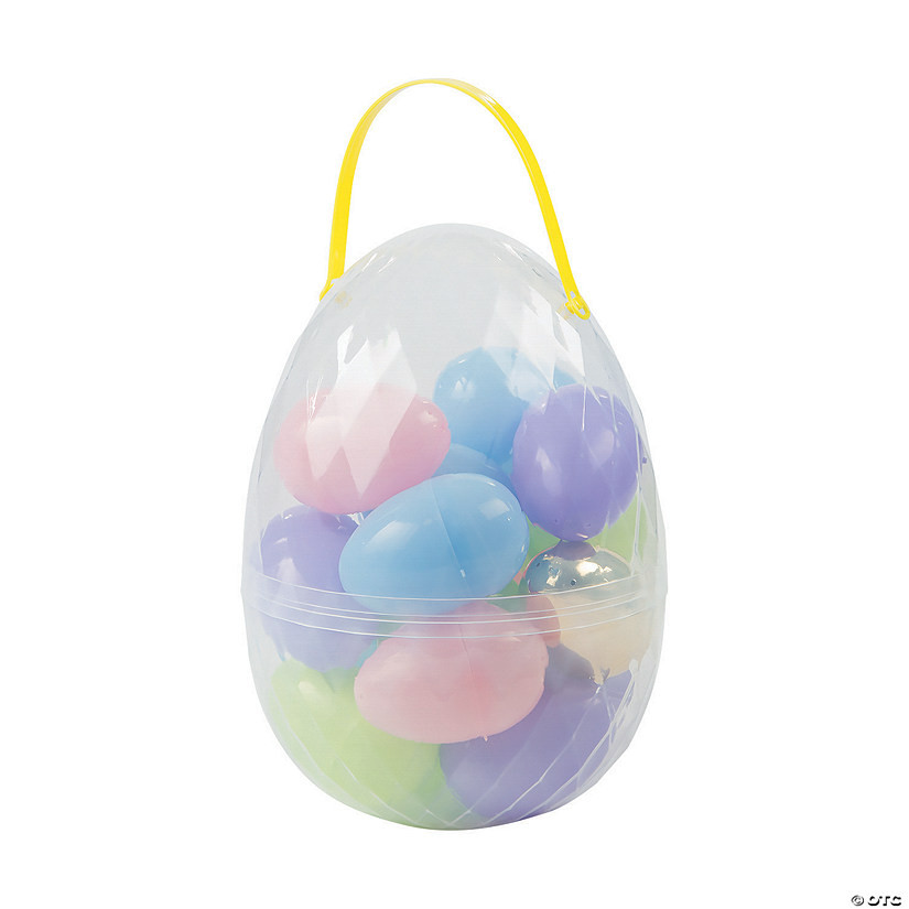 10" Egg Container with Plastic Easter Eggs - 18 Pc. | Oriental Trading Company