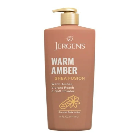Jergens Shea Fusion Warm Amber Scented Body Lotion, Moisturizer for Dry Skin, 14 fl oz | Walmart (US)