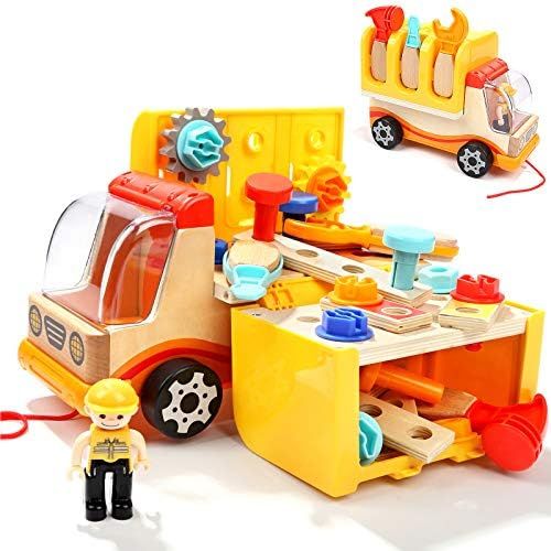 TOP BRIGHT Toddler Tool Toys for 2 3 Year Old Boy Gifts Kids Tools Set Construction Truck Toys | Amazon (US)