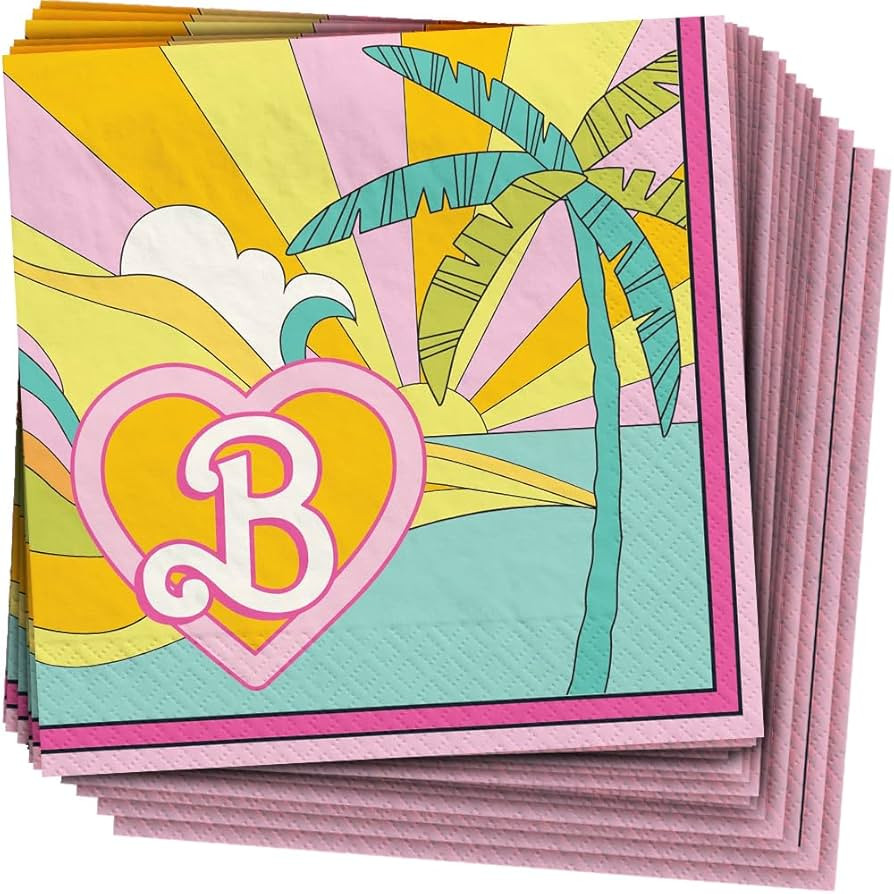 Multicolor Vintage Barbie Beverage Paper Napkins (5" x 5") 16 Count - Premium Quality & Absorbent... | Amazon (US)