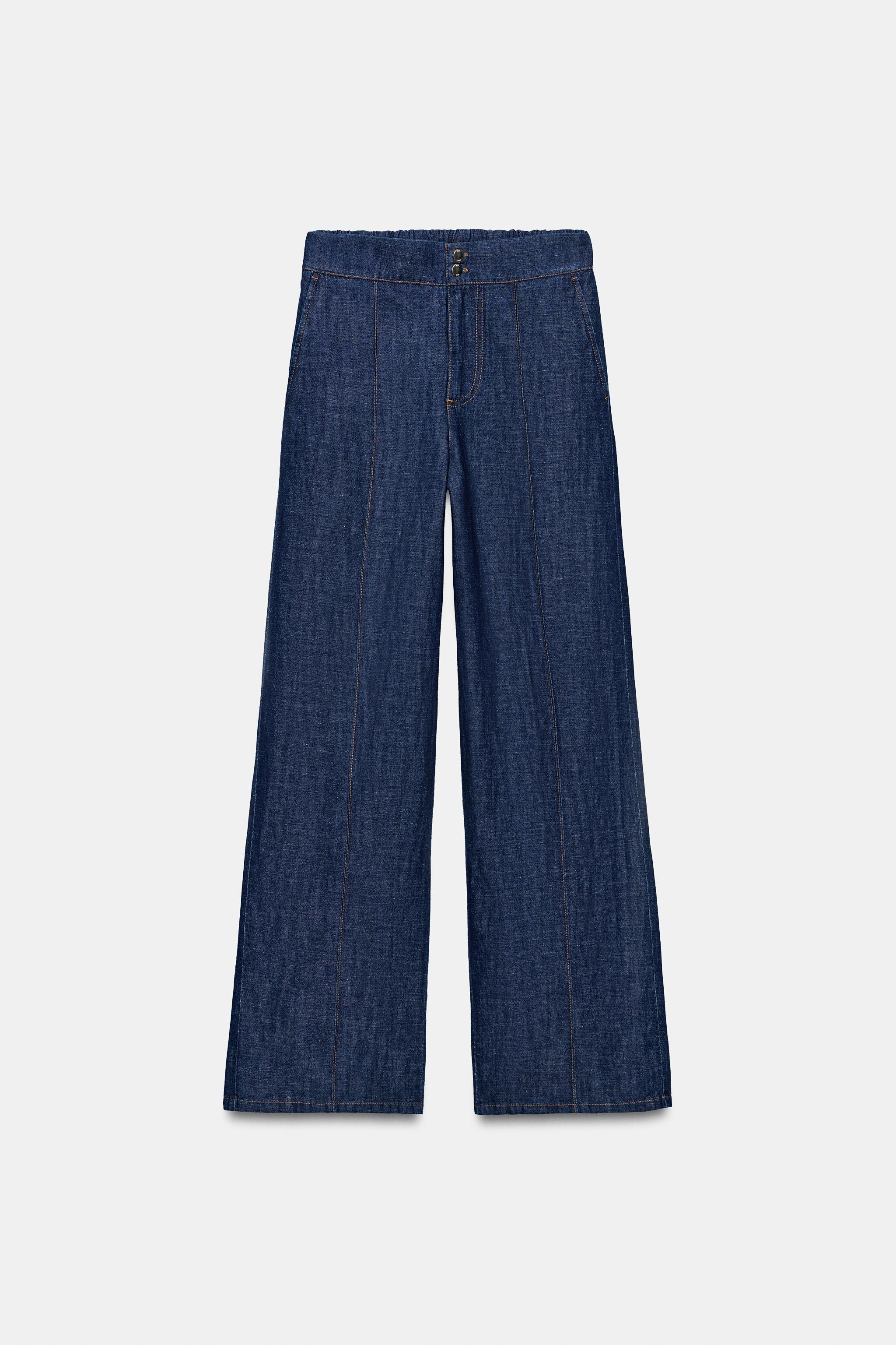 Pants made of linen blend fabric. High-rise with elasticized back waistband. Front pockets and fa... | Zara US