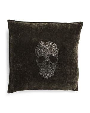 20x20 Crystal Skull Velvet Pillow | TJ Maxx