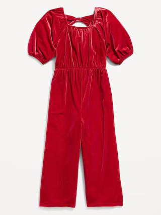 Velvet Back-Bow Jumpsuit for Toddler Girls | Old Navy (US)