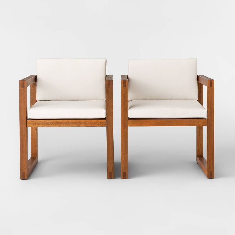 Kaufmann 2pk Wood Patio Arm Chair - Natural - Project 62™ | Target
