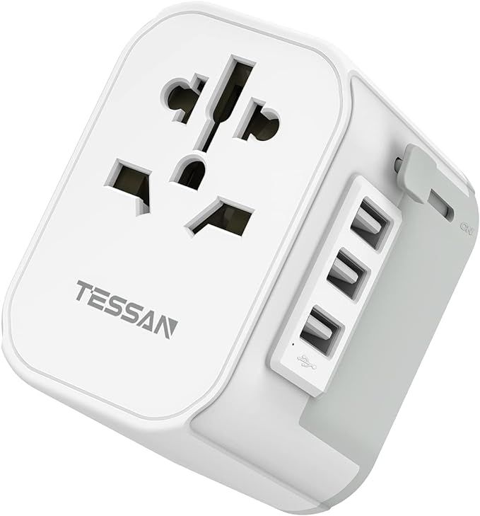 Universal Travel Adapter with 3 USB Ports, TESSAN Worldwide Travel Adapter Wall Outlet, Power Con... | Amazon (CA)