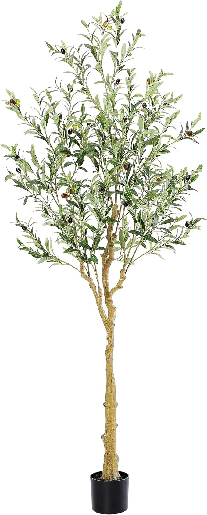 Tall Faux Olive Tree，6Ft(72in) Realistic Texture Potted Silk Artificial Olive Tree， Fake Oliv... | Amazon (US)