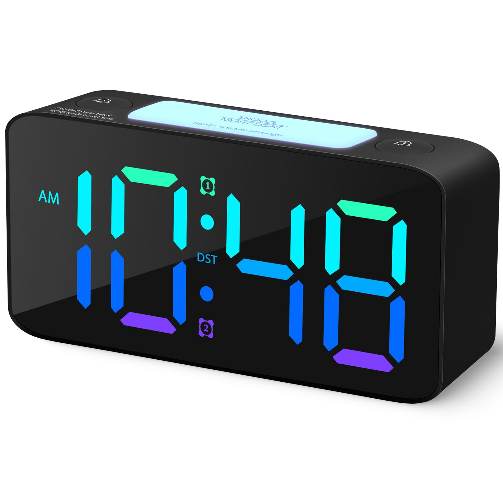 Super Loud Alarm Clock for Heavy Sleepers Adults,RGB Digital Clock with 7 Color NightLight,Adjust... | Amazon (US)