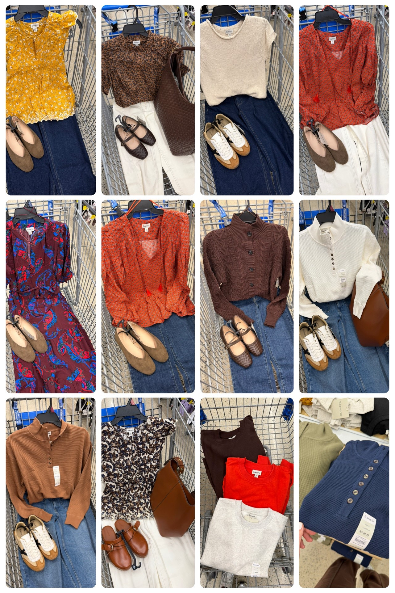 Walmart’s new Scenario brand just dropped online! So many easy, wearable fall pieces—tops, denim, sweaters, shoes, bags + more. I’ve been waiting to see the clothing online, and it’s finally here! #walmartfashion