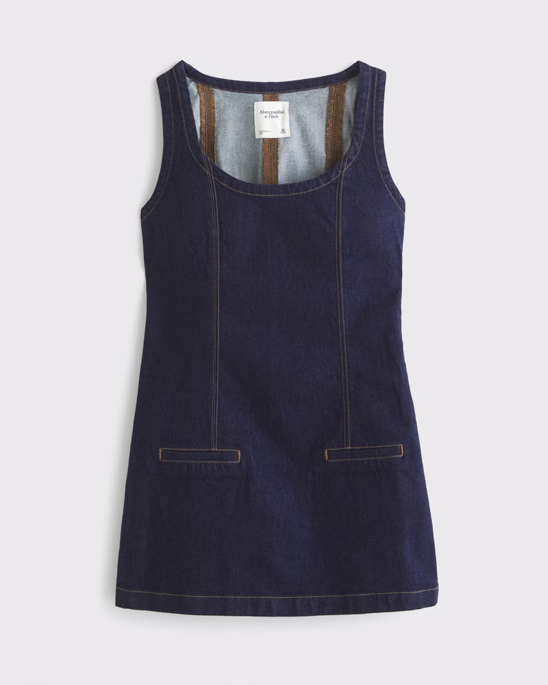 Women's Shell Denim Mini Dress | Women's Clearance | Abercrombie.com | Abercrombie & Fitch (US)