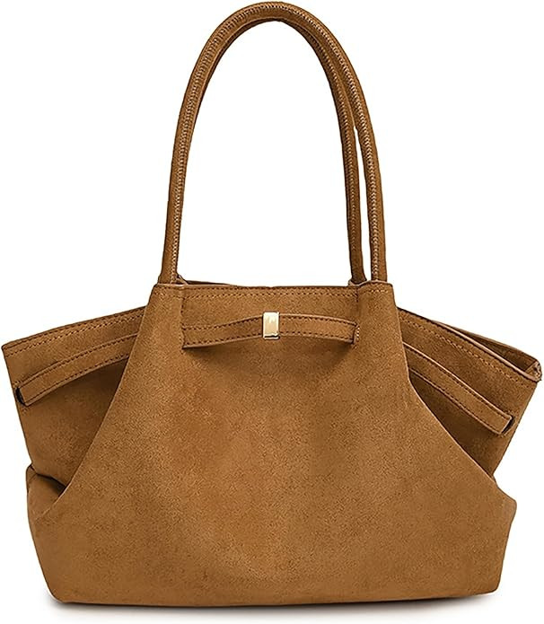 Makukke Faux Suede Tote Bag for Women, Hobo Handbag Women Vintage Shoulder Bag Purse for Work Off... | Amazon (US)