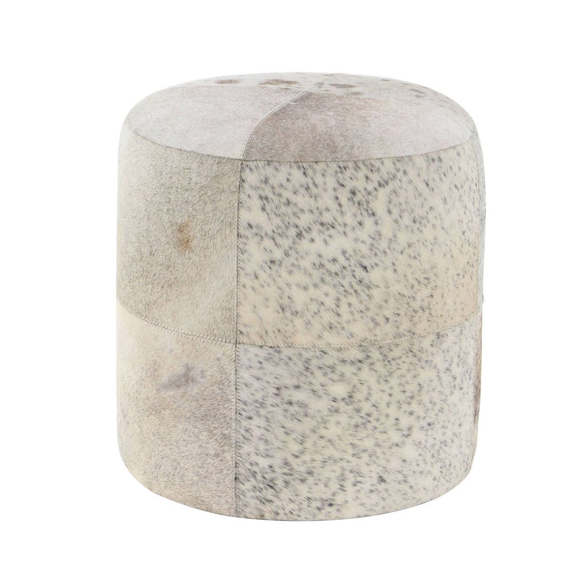 Contemporary Round Cowhide Leather Stool Ottoman - Olivia & May | Target