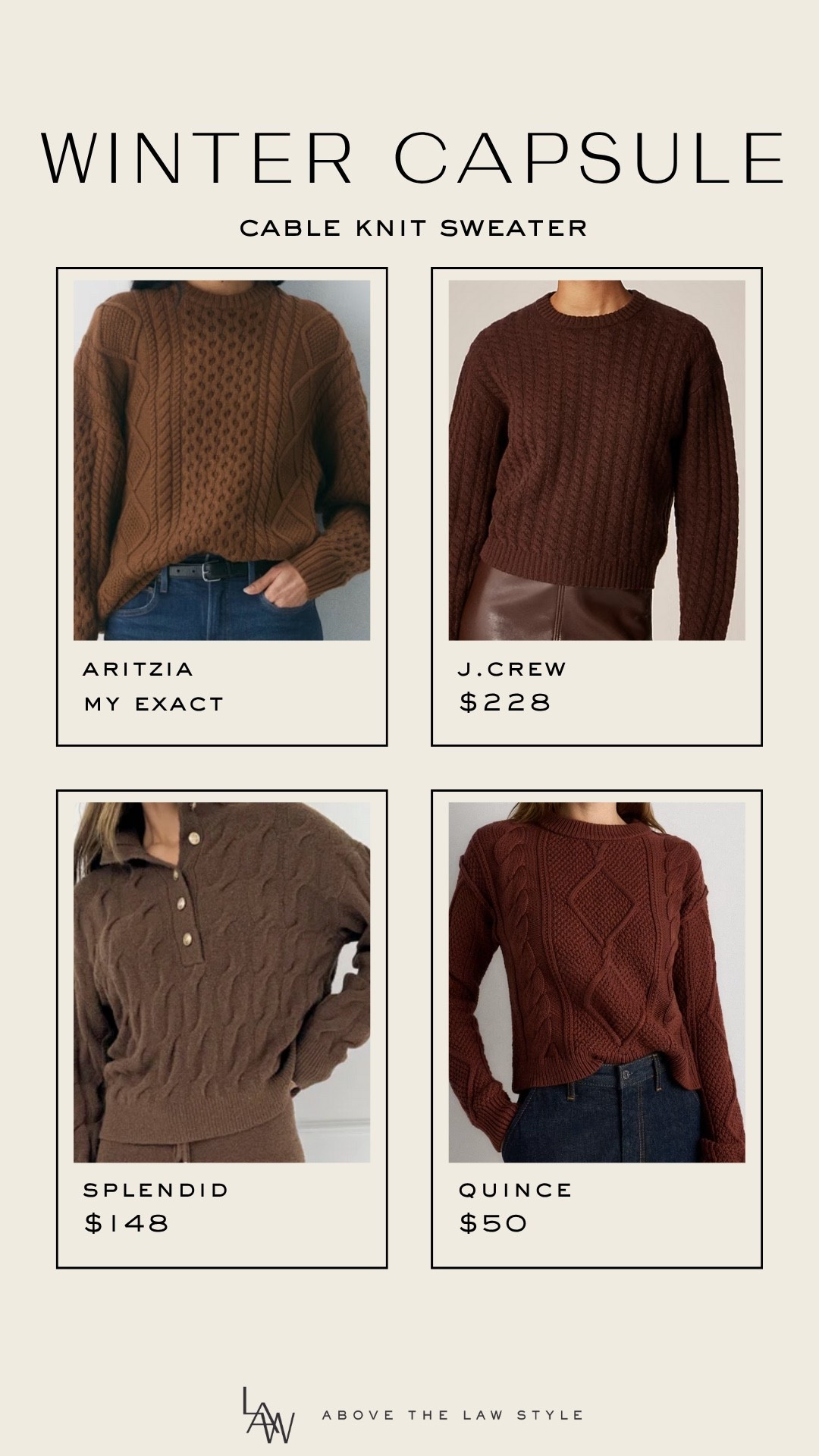 Winter Capsule: Cable Knit Sweater

#LTKStyleTip #LTKFindsUnder100 #LTKSeasonal