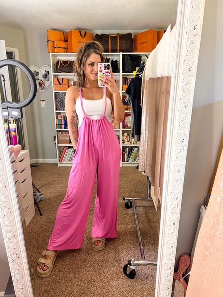 I’ll be living in this jumpsuit all summer. Wearing a small and it comes in a ton of colors. Has pockets and adjustable straps. Wear as a swim coverup too!

#LTKFindsUnder50 #LTKSwim #LTKTravel