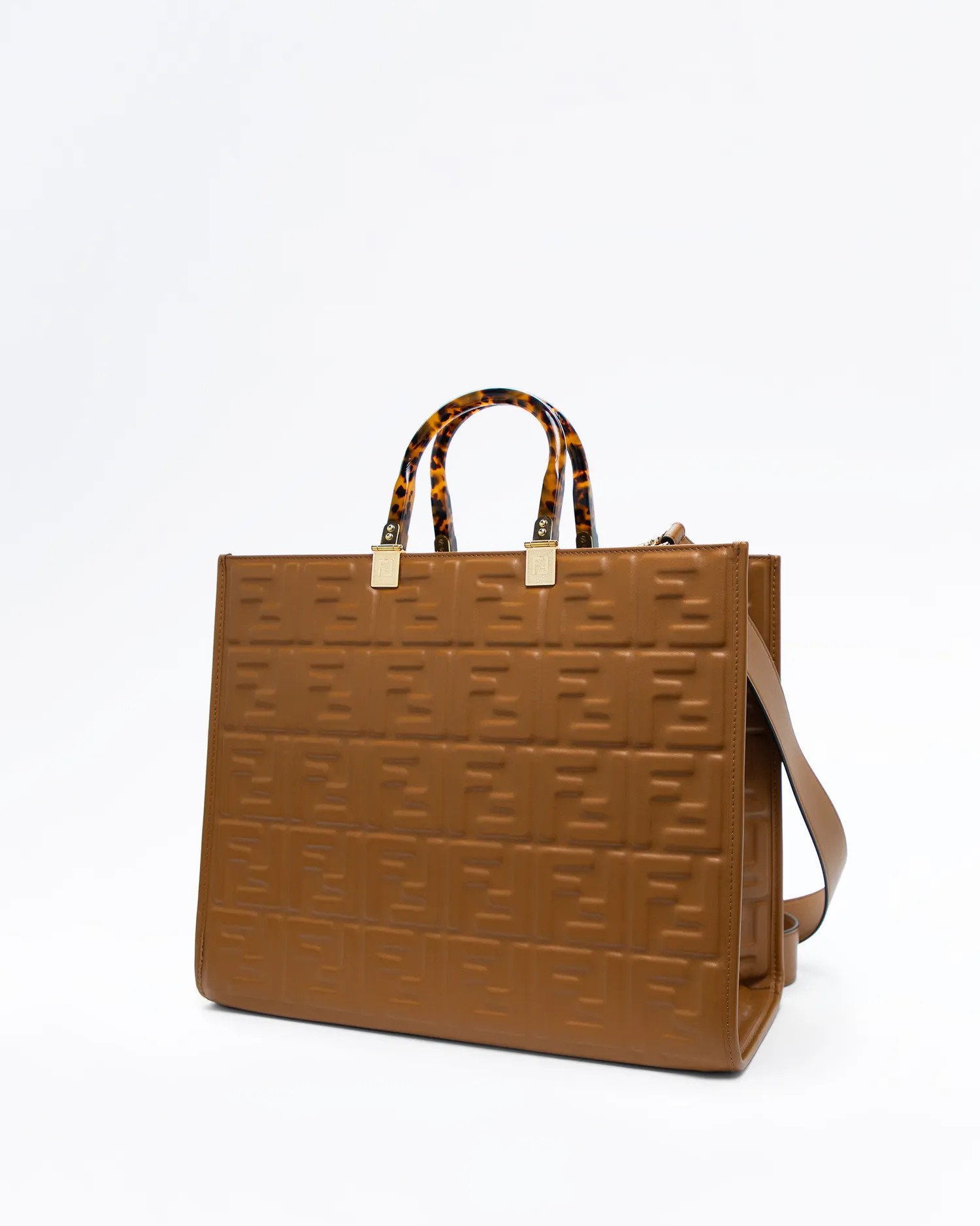 Embossed FF Medium Sunshine Shopper | Vivrelle