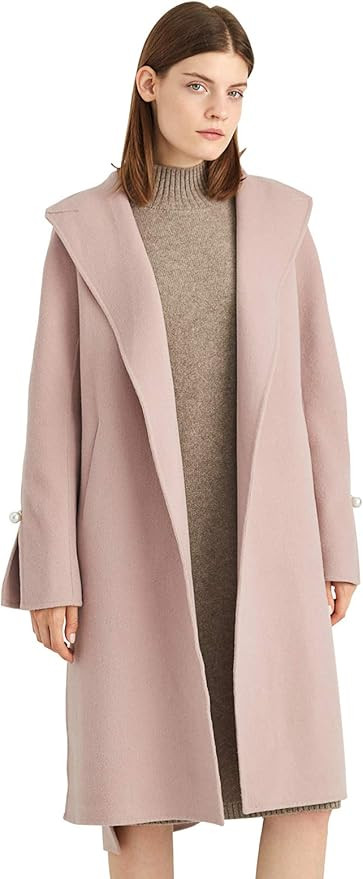 ANNA&CHRIS Women's Long Wool Trench Coat Winter Oversize Handmade Lapel Cardigan Overcoat | Amazon (US)
