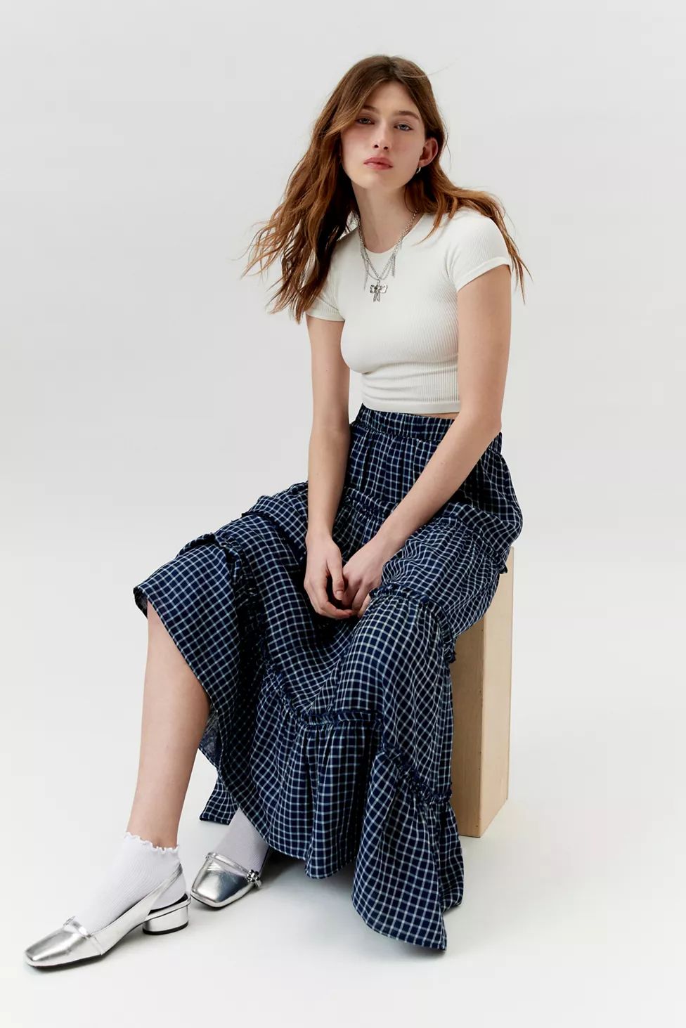 Urban Renewal Remnants Check Plaid Maxi Skirt | Urban Outfitters (US and RoW)