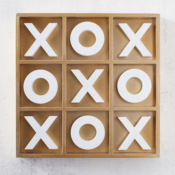 Tic Tac Toe Game - Gold & White | Z Gallerie