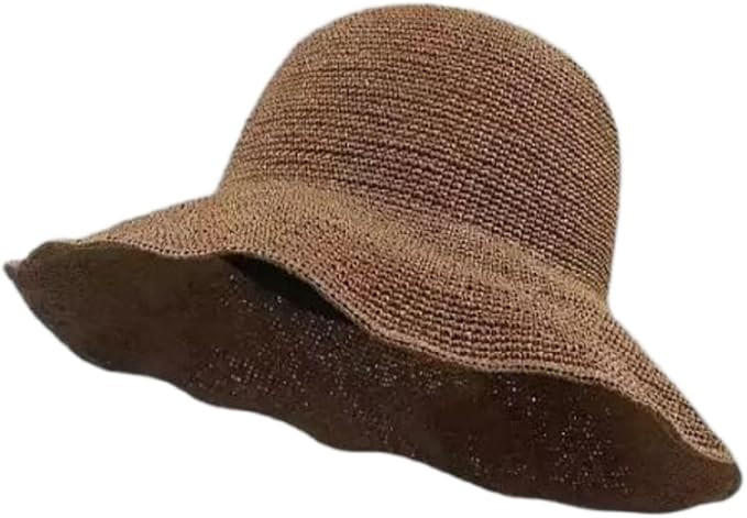 Women's Wide Brim Straw Sun Hat, Brown, Foldable Bucket Style, Summer Beach UV Protection 2026 | Amazon (US)