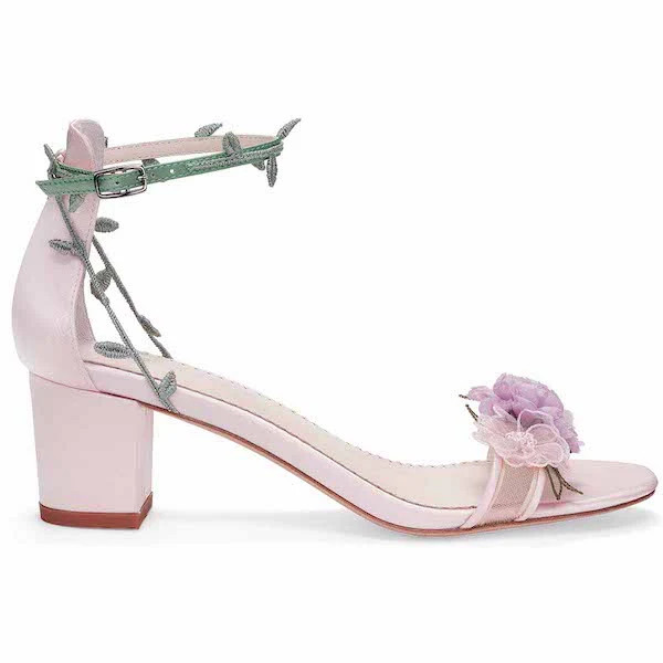 Block Garden Party Heels with Chiffon Flowers | Bella Belle Shoes
