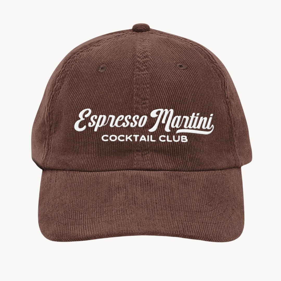 Embroidered Espresso Martini Cocktail Club Vintage Corduroy Cap | Retro Cocktail Embrodiery Hat |... | Etsy (US)