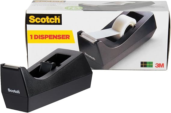 Scotch Classic Desktop Tape Dispenser, Black, 1-inch Core, Made from 100% Recycled Plastic, 1 Dis... | Amazon (US)